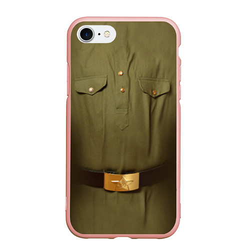 Чехол iPhone 7/8 матовый Униформа солдата / 3D-Светло-розовый – фото 1