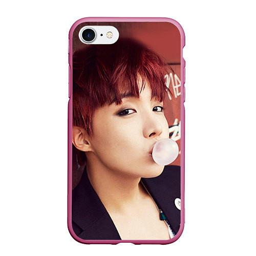 Чехол iPhone 7/8 матовый J-Hope / 3D-Малиновый – фото 1