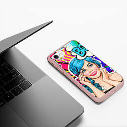 Чехол iPhone 7/8 матовый Pop art, цвет: 3D-светло-розовый — фото 2