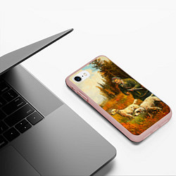 Чехол iPhone 7/8 матовый Охота на утку, цвет: 3D-светло-розовый — фото 2