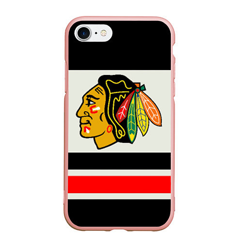 Чехол iPhone 7/8 матовый Chicago Blackhawks / 3D-Светло-розовый – фото 1