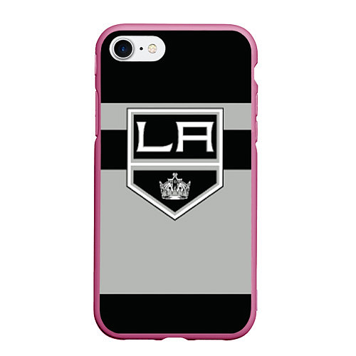 Чехол iPhone 7/8 матовый Los Angeles Kings / 3D-Малиновый – фото 1