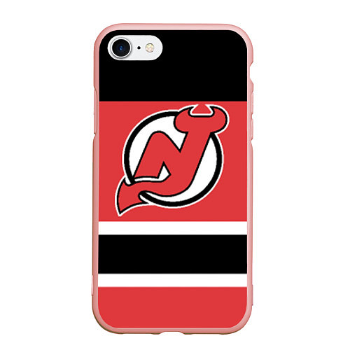 Чехол iPhone 7/8 матовый New Jersey Devils / 3D-Светло-розовый – фото 1