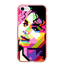 Чехол iPhone 7/8 матовый Michael Jackson Art, цвет: 3D-светло-розовый