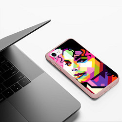 Чехол iPhone 7/8 матовый Michael Jackson Art, цвет: 3D-светло-розовый — фото 2