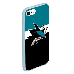 Чехол iPhone 7/8 матовый San Jose Sharks цвета 3D-голубой — фото 2