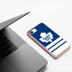 Чехол iPhone 7/8 матовый Toronto Maple Leafs, цвет: 3D-светло-розовый — фото 2
