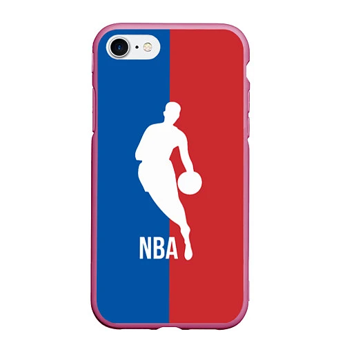 Чехол iPhone 7/8 матовый Эмблема NBA / 3D-Малиновый – фото 1
