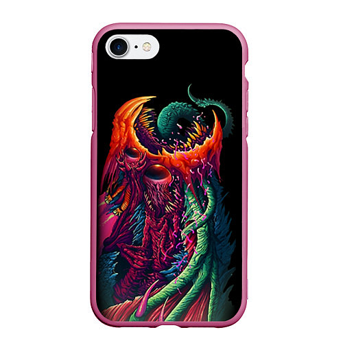 Чехол iPhone 7/8 матовый CS:GO Hyper Beast Monster / 3D-Малиновый – фото 1