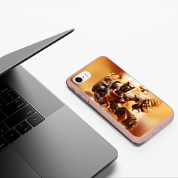 Чехол iPhone 7/8 матовый Серый рыцарь, цвет: 3D-светло-розовый — фото 2