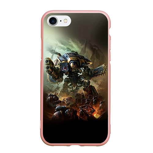 Чехол iPhone 7/8 матовый Титан / 3D-Светло-розовый – фото 1