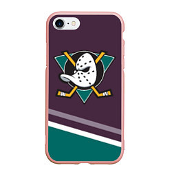 Чехол iPhone 7/8 матовый Anaheim Ducks Selanne, цвет: 3D-светло-розовый