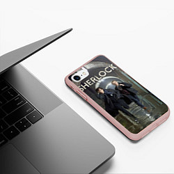 Чехол iPhone 7/8 матовый Sherlock Break, цвет: 3D-светло-розовый — фото 2