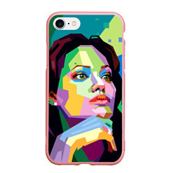Чехол iPhone 7/8 матовый Angelina Jolie: Art, цвет: 3D-баблгам