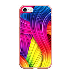 Чехол iPhone 7/8 матовый Абстракция цвета, цвет: 3D-светло-розовый