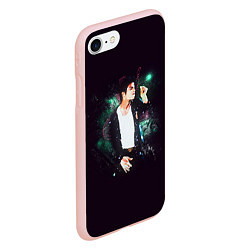Чехол iPhone 7/8 матовый Michael Jackson, цвет: 3D-светло-розовый — фото 2