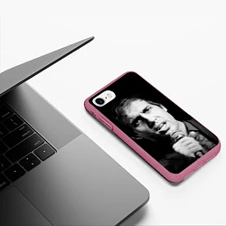Чехол iPhone 7/8 матовый Адриано Челентано, цвет: 3D-малиновый — фото 2