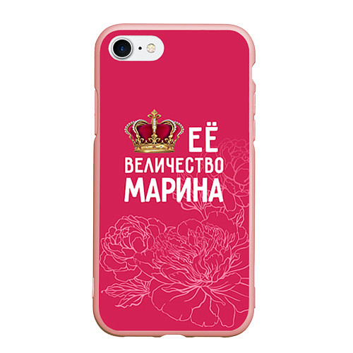 Чехол iPhone 7/8 матовый Её величество Марина / 3D-Светло-розовый – фото 1