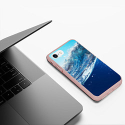 Чехол iPhone 7/8 матовый Стихия воды, цвет: 3D-светло-розовый — фото 2