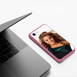 Чехол iPhone 7/8 матовый Бейонсе, цвет: 3D-малиновый — фото 2
