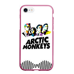 Чехол iPhone 7/8 матовый Arctic Monkeys: Music Wave, цвет: 3D-малиновый