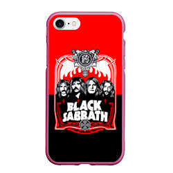 Чехол iPhone 7/8 матовый Black Sabbath: Red Sun, цвет: 3D-малиновый