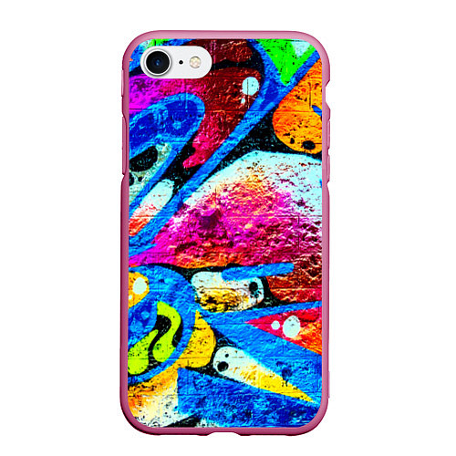 Чехол iPhone 7/8 матовый Граффити / 3D-Малиновый – фото 1