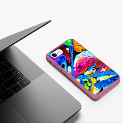 Чехол iPhone 7/8 матовый Граффити, цвет: 3D-малиновый — фото 2