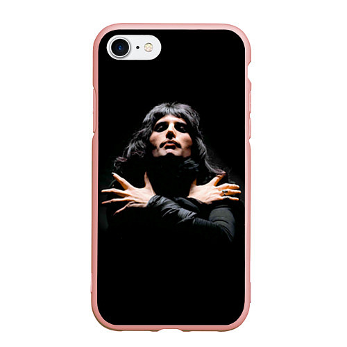 Чехол iPhone 7/8 матовый Фредди Меркьюри / 3D-Светло-розовый – фото 1