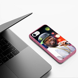 Чехол iPhone 7/8 матовый 50 cent, цвет: 3D-малиновый — фото 2