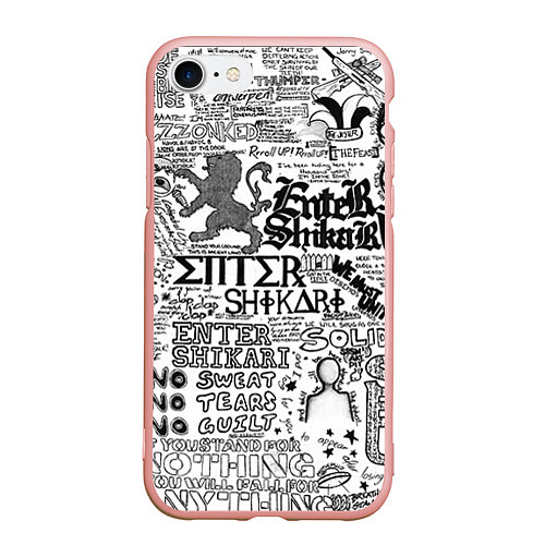 Чехол iPhone 7/8 матовый Enter Shikari: Words / 3D-Светло-розовый – фото 1