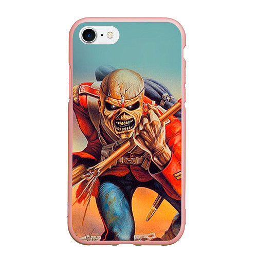 Чехол iPhone 7/8 матовый Iron Maiden: Crash arrow / 3D-Светло-розовый – фото 1