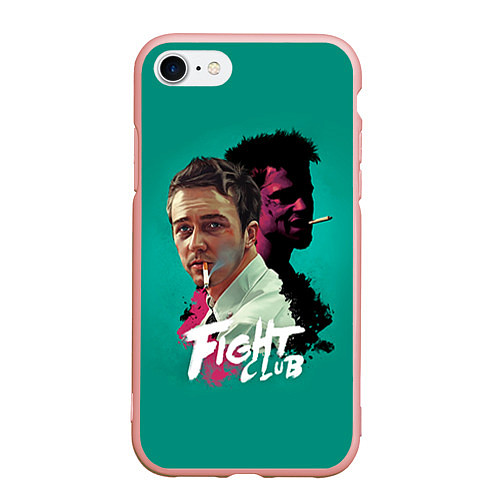 Чехол iPhone 7/8 матовый Fight Club Stories / 3D-Светло-розовый – фото 1