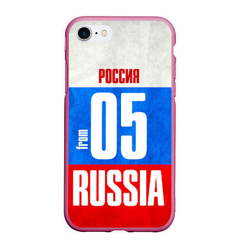 Чехол iPhone 7/8 матовый Russia: from 05 / 3D-Малиновый – фото 1