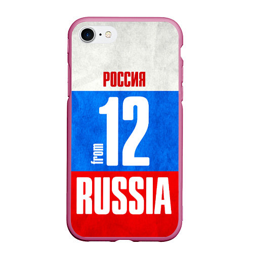 Чехол iPhone 7/8 матовый Russia: from 12 / 3D-Малиновый – фото 1