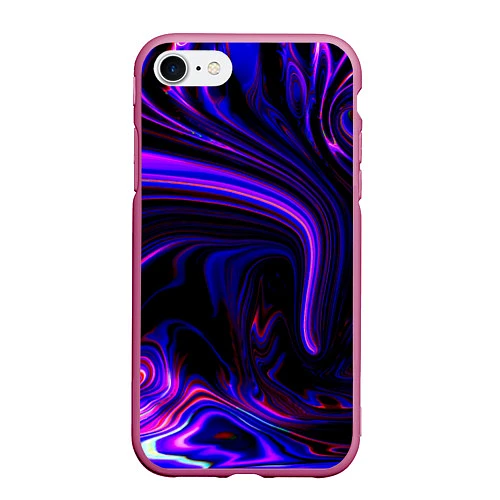 Чехол iPhone 7/8 матовый Цветные разводы / 3D-Малиновый – фото 1