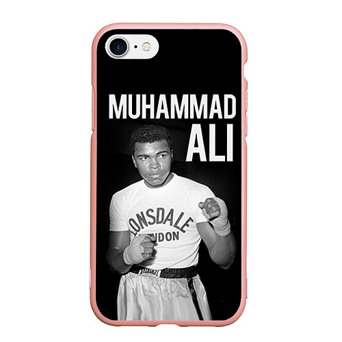 Чехол iPhone 7/8 матовый Muhammad Ali / 3D-Светло-розовый – фото 1