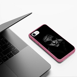 Чехол iPhone 7/8 матовый Лицо демона, цвет: 3D-малиновый — фото 2