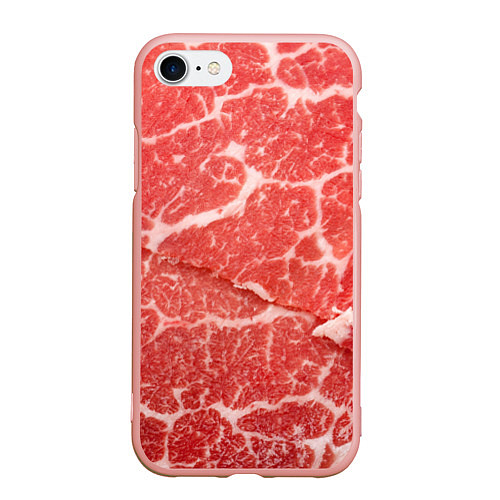 Чехол iPhone 7/8 матовый Кусок мяса / 3D-Светло-розовый – фото 1
