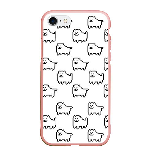 Чехол iPhone 7/8 матовый Undertale Annoying dog white / 3D-Светло-розовый – фото 1