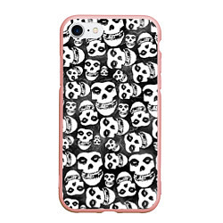 Чехол iPhone 7/8 матовый Misfits Pattern, цвет: 3D-светло-розовый