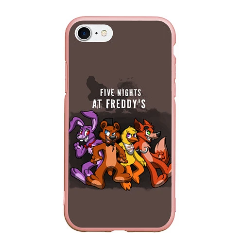 Чехол iPhone 7/8 матовый Five Nights At Freddy's / 3D-Светло-розовый – фото 1