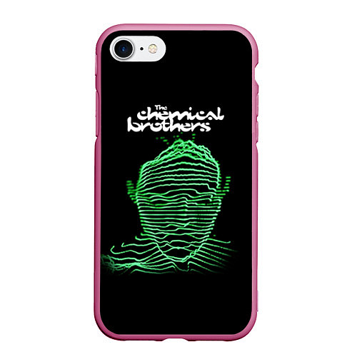 Чехол iPhone 7/8 матовый Chemical Brothers: Acid lines / 3D-Малиновый – фото 1