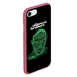 Чехол iPhone 7/8 матовый Chemical Brothers: Acid lines, цвет: 3D-малиновый — фото 2