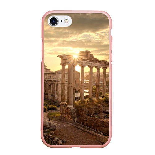 Чехол iPhone 7/8 матовый Римское солнце / 3D-Светло-розовый – фото 1