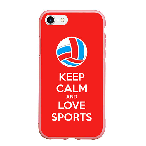 Чехол iPhone 7/8 матовый Keep Calm & Love Volleyball / 3D-Баблгам – фото 1