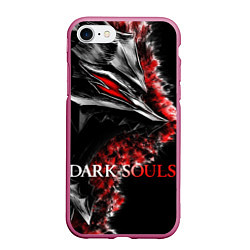 Чехол iPhone 7/8 матовый Dark Souls: Wolf, цвет: 3D-малиновый