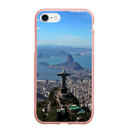Чехол iPhone 7/8 матовый Рио-де-Жанейро / 3D-Светло-розовый – фото 1