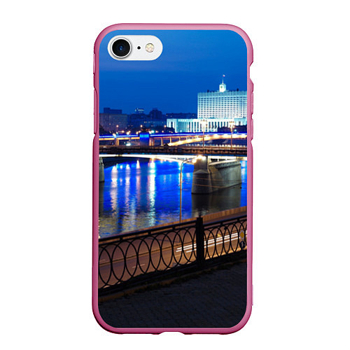 Чехол iPhone 7/8 матовый Москва / 3D-Малиновый – фото 1