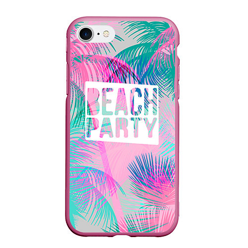 Чехол iPhone 7/8 матовый Beach Party / 3D-Малиновый – фото 1